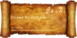 Csima Krisztián névjegykártya