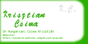 krisztian csima business card
